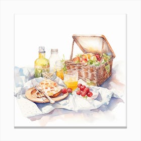 Watercolor Picnic Canvas Print