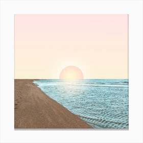 Sunset In The Sea 2 Square Canvas Print