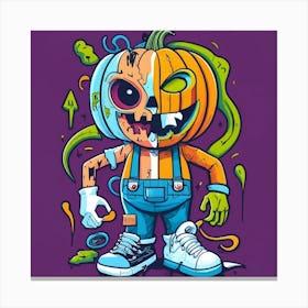 Zombie Pumpkin Canvas Print