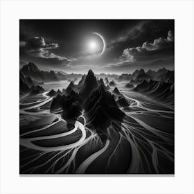 Black And White Landscape 12 Canvas Print