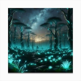 Forest In The Night 1 Canvas Print