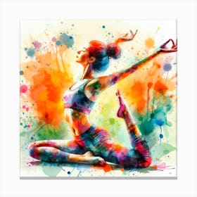 Yoga Girl In Yoga Pose Canvas Print