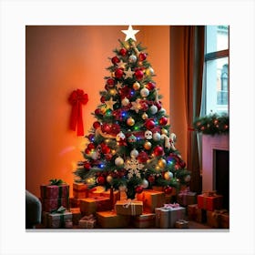 Asm Decorated Christmas Tree With Lots Of Presents 7d9ec9d2 98ef 4611 97cc 3d6342fe0787 Canvas Print