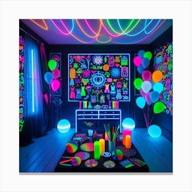 Neon Party Room Canvas Print