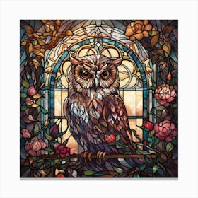 Stained Glass Owl Canvas Print