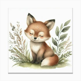 A cute baby fox Canvas Print