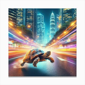 Tortoise In The City Canvas Print