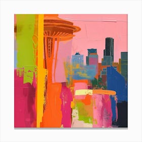 Abstract Travel Collection Seattle Washington 4 Canvas Print