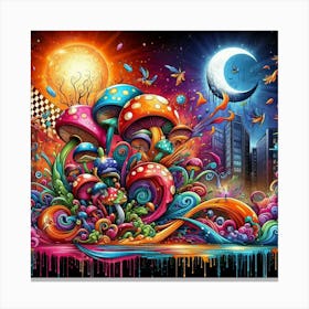 Psychedelic Mushrooms 48 Canvas Print