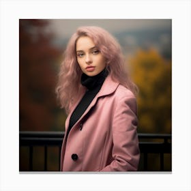 Girl with the pink hair Canvas Print