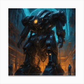 Robots In The City Canvas Print