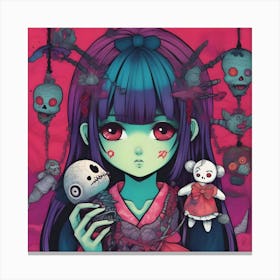 Zombie Anime Girl Canvas Print