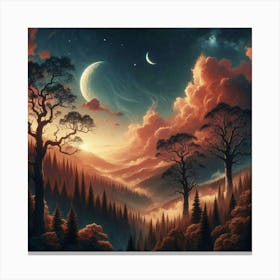 Night In The Forest 2 Canvas Print