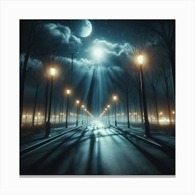 Street At Night Canvas Print