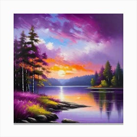 Sunset By The Lake 78 Canvas Print