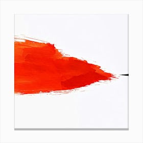 Red Brush Stroke On White Background 1 Canvas Print