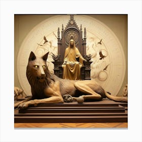 Wolf And The Throne Canvas Print