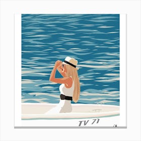 Girl In A Boat Canvas Print