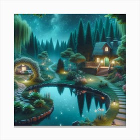 Fairy House In The Forest Canvas Print