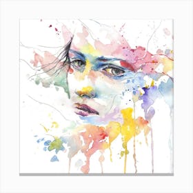 Watercolor Portrait Of A Woman Canvas Print