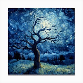 Starry Night Tree 1 Canvas Print