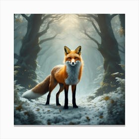 Fox In The Forest 40 Canvas Print