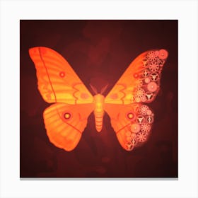 Mechanical Butterfly The Nudaurelia Dione On A Dark Red Background Canvas Print