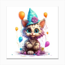 Birthday Kitten Canvas Print