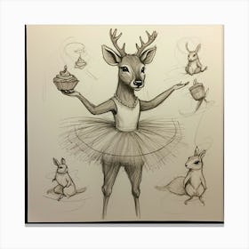 Ballerina Deer 5 Canvas Print