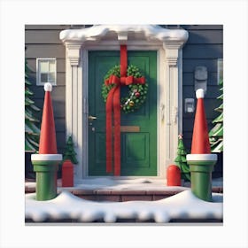 Christmas Door 140 Canvas Print