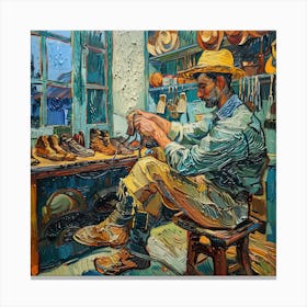 Van Gogh Style: The Cobbler´s Workshop Canvas Print