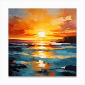 Sunset Over The Sea Canvas Print