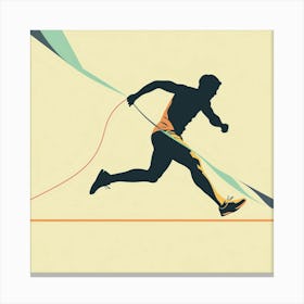 Runner Running With A Rope Canvas Print