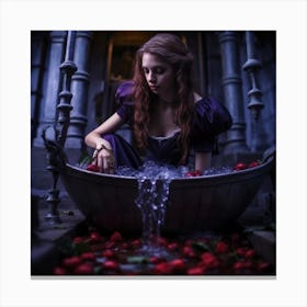  Very Nice Lady preparing the drinks by old method Canvas Print