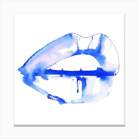 Blue Kiss Square Canvas Print