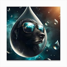 Dog In Sunglasses In Raindrop Stampe su tela