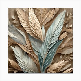 Firefly Beautiful Modern Detailed Botanical Rustic Wood Background Of Sage Herb And Indian Feathers (2) Canvas Print