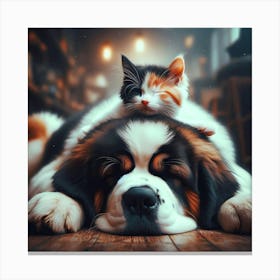 Dog And Cat Canvas Print