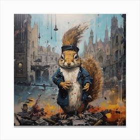 Squirrel In A Hat Canvas Print