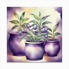 Potted Purple Creative Plants. Canvas Print