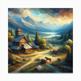 Village In The Mountains 7 Canvas Print