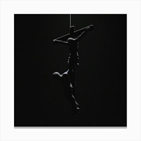 Silhouette Of Jesus On The Cross Canvas Print