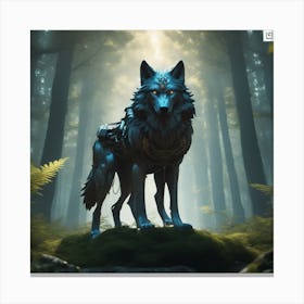 Wolf In The Forest 67 Canvas Print