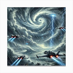 A Dramatic Scene Showing The Skyguard Units Of The Canvas Print