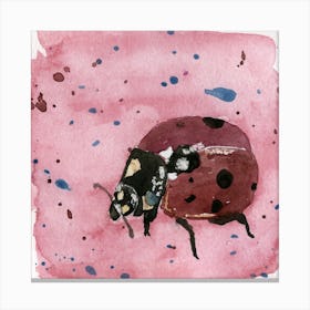 Ladybug Watercolor Painting Canvas Print