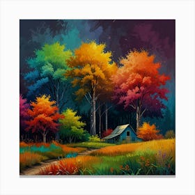 Colorful Nature Painting Art Print 0 1 Canvas Print