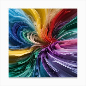 Abstract Colorful Paint Swirl Canvas Print