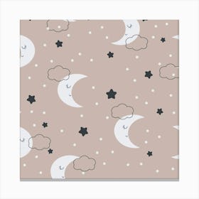 Sweet Baby Pattern Neutral (3) Canvas Print