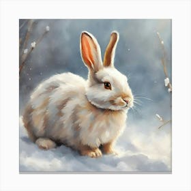 Rabbit In The Snow Canvas Print