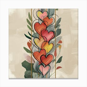 Hearts And Leaves 1 Canvas Print